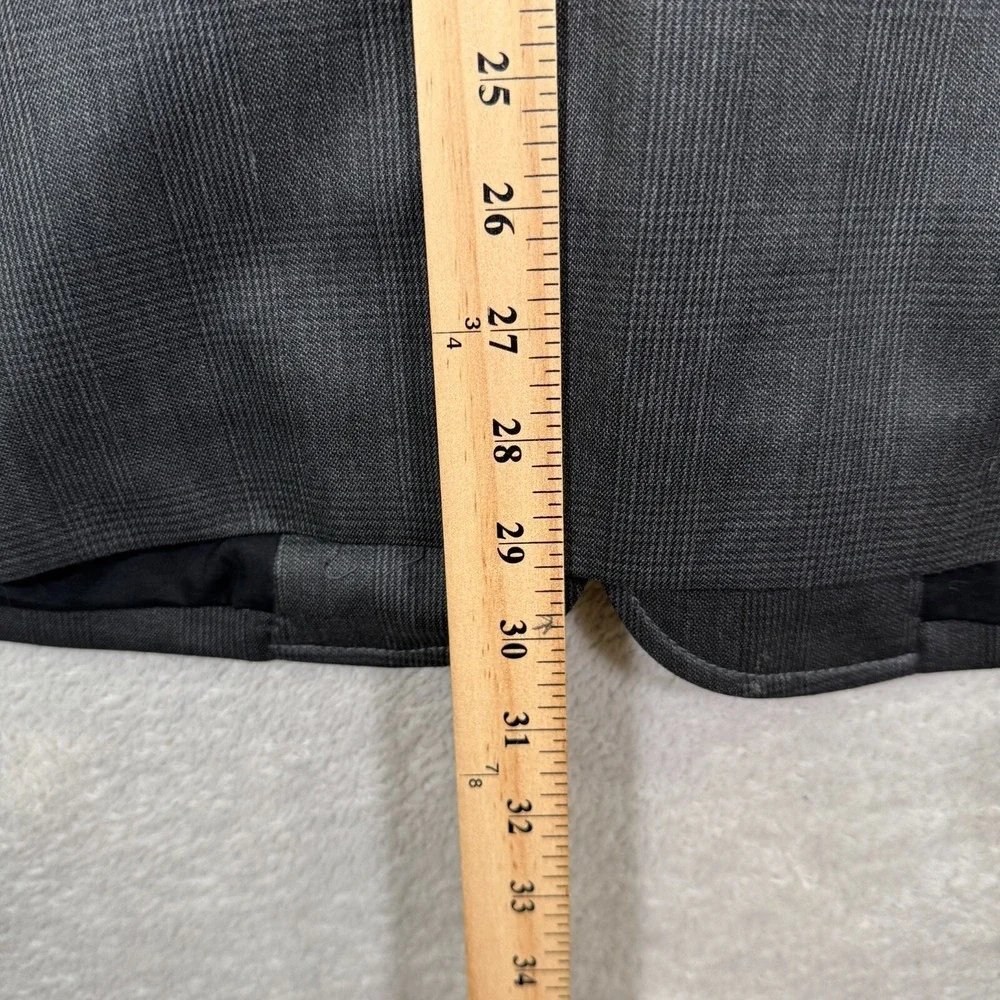 John Varvatos Mens 44R Blazer Jacket Gray Plaid Check Unstructured Modern Wool